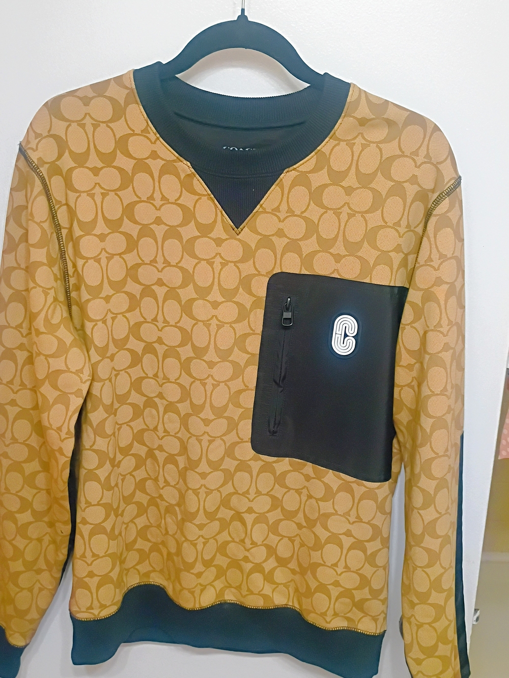 Coach Men's Signature Logo Pullover Sweatshirt in Saddle/Tan